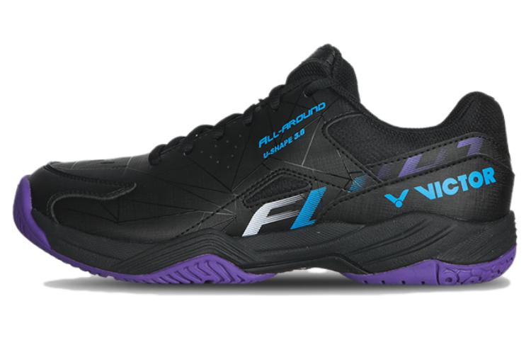VICTOR Slip Resistant Abrasion Resistant Low top Badminton Shoes Unisex Black