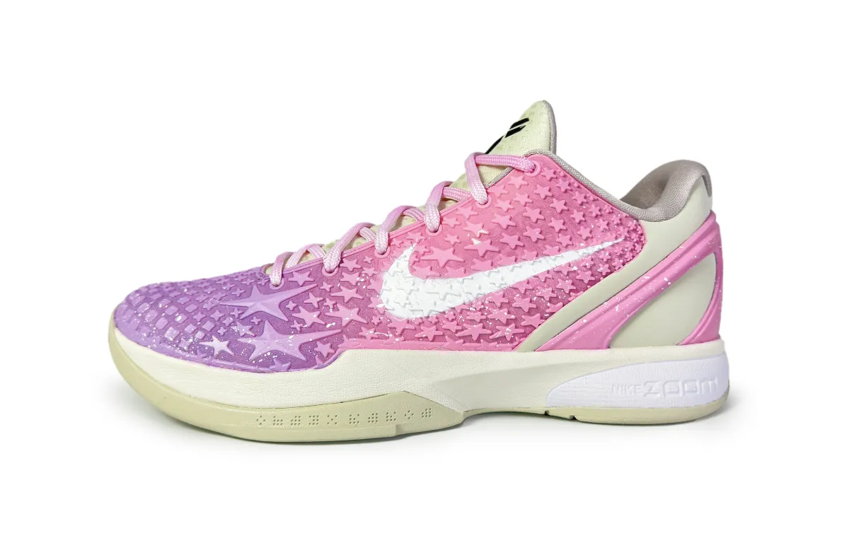 Nike Zoom Kobe 6 Neon Pink Purple Slip Resistant Abrasion Resistant Low top Basketball Shoes Men's Pink Purple