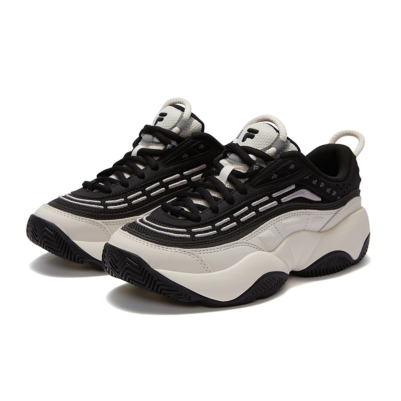 FILA FUSION FIRE Flame Shoes Versatile Balance Low top Vintage Basketball Shoes Women’s Black White