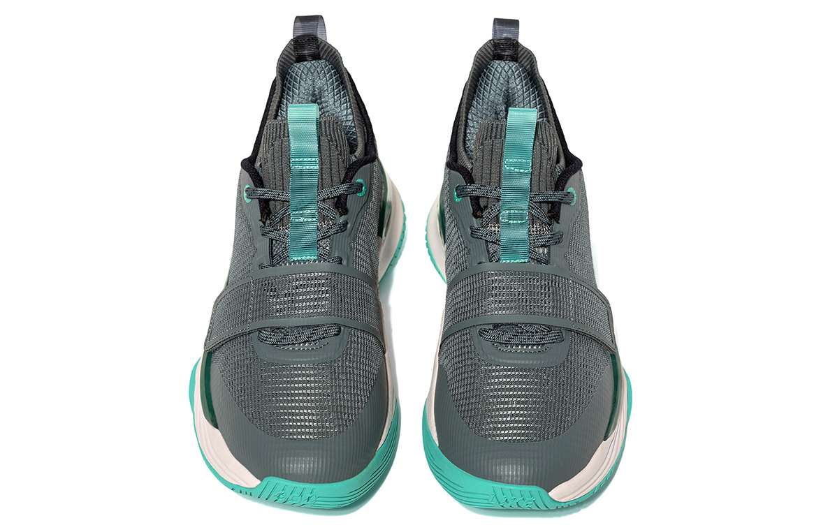 VOIT Cushioning, Slip Resistant, And Abrasion Resistant Low Top Basketball Shoes Unisex Dark Gray/Green