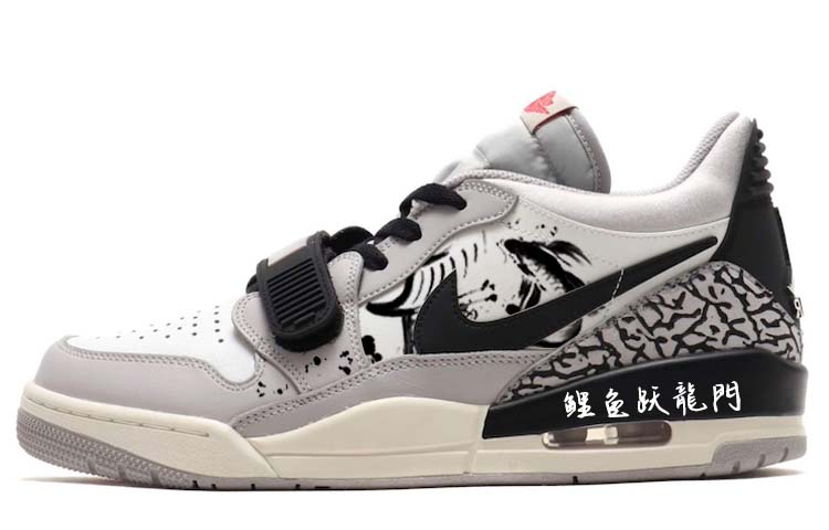 Jordan Legacy 312 Slip Resistant Abrasion Resistant Low top Vintage Basketball Shoes Men's White Gray