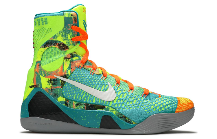 Мужские кроссовки Nike Kobe 9 Elite Influence (зелено-разноцветные) — фото 2