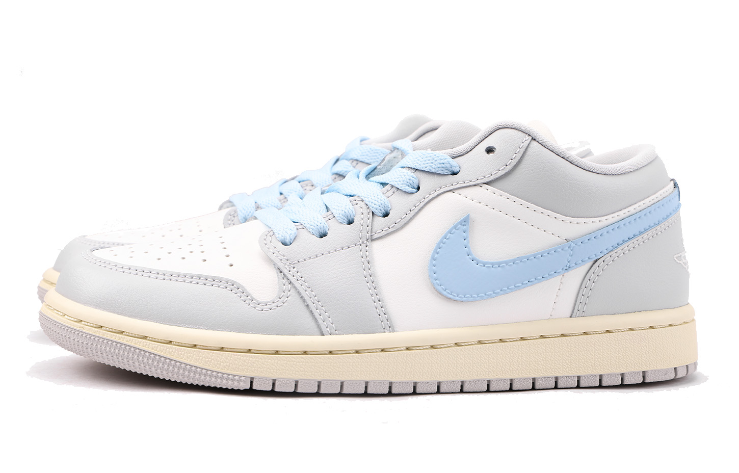 Jordan Air Jordan 1 Slip Resistant Coverage Low top Vintage Basketball Shoes Women’s Light Gray