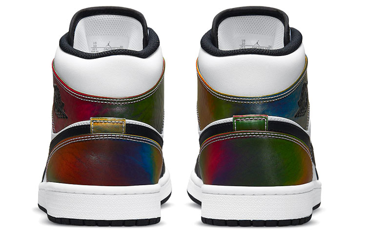 Кроссовки Jordan Air Jordan 1 Mid "Heat Reactive" (бело-черно-разноцветный) — 白/黑/彩 — фото 5