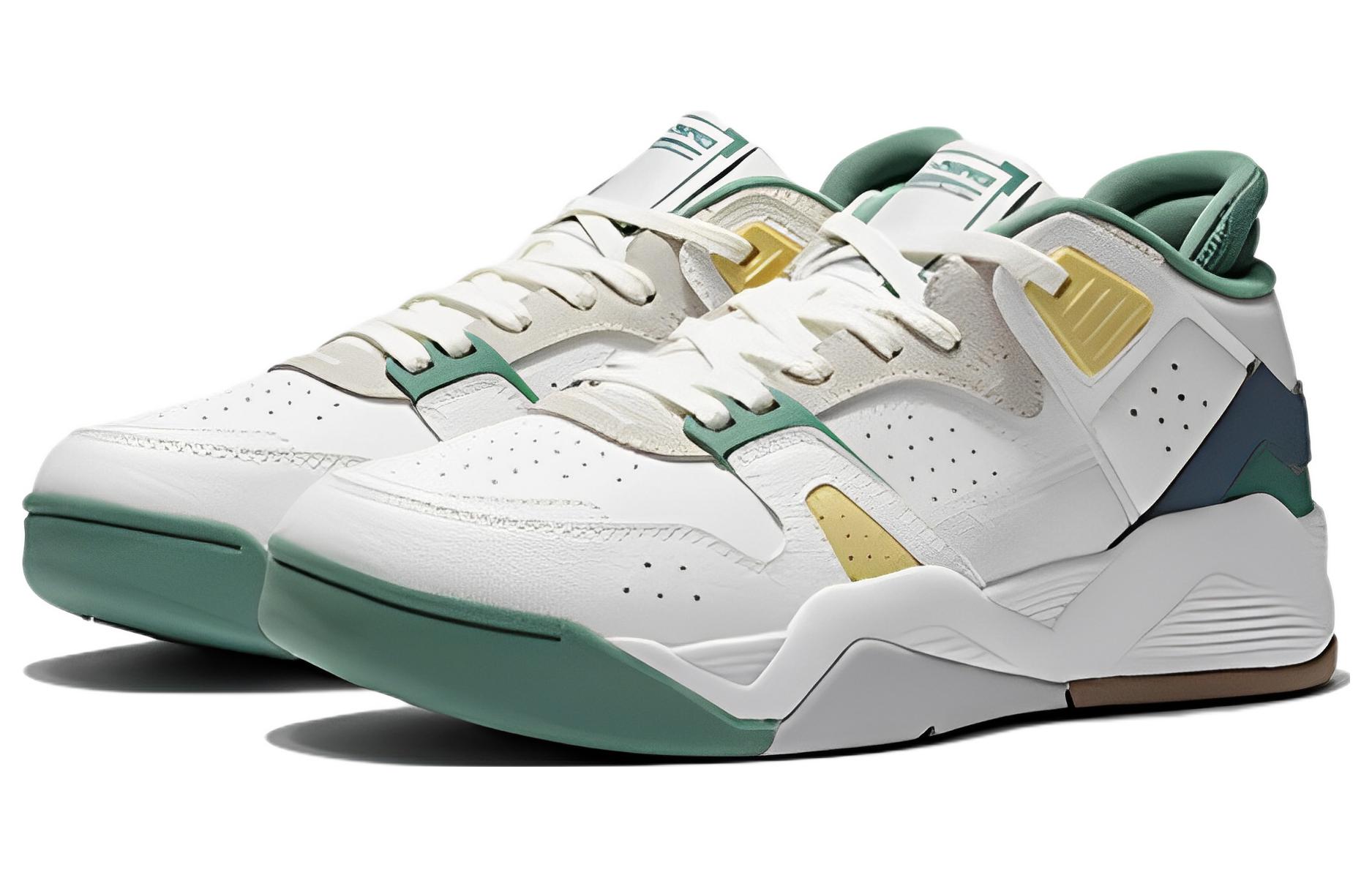 Li Ning Abrasion Resistant Low top Vintage Basketball Shoes Women’s White Green