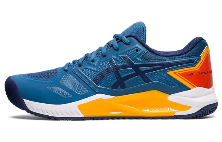 Asics Gel Challenger 13 Abrasion Resistant Breathable Low top Tennis Shoes Blue Yellow
