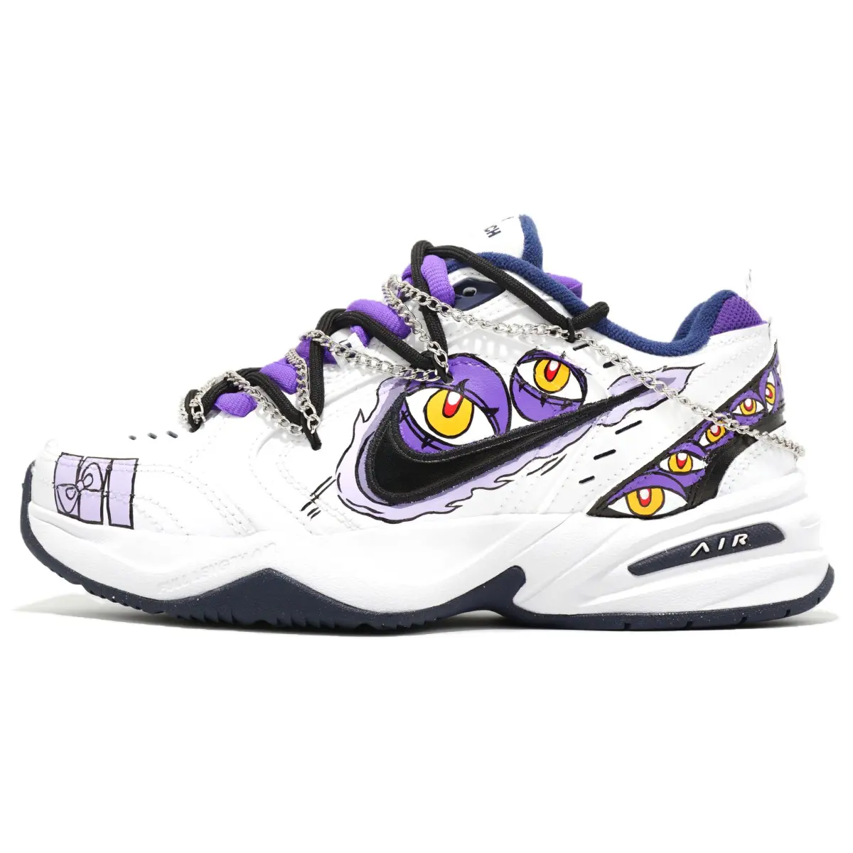 Nike Air Monarch 4 Purple Enchanting Magic Eyes Slip Resistant Height Increasing Low top Chunky Sneakers Unisex Purple
