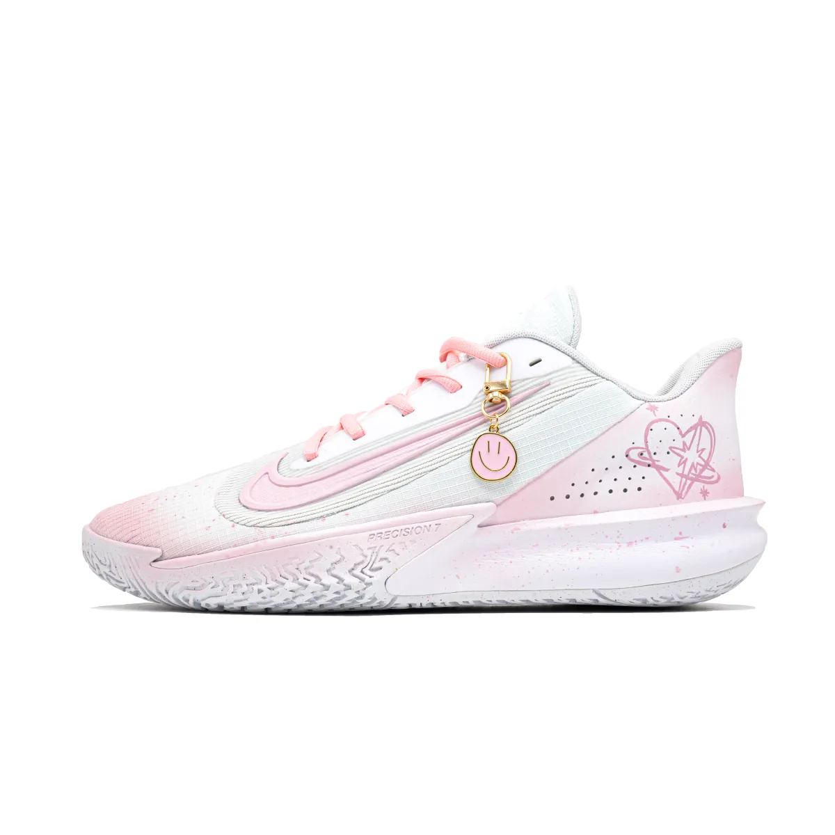 Nike Precision 7 Cushioning Slip Resistant Abrasion Resistant Breathable Low top Basketball Shoes Men's Pink