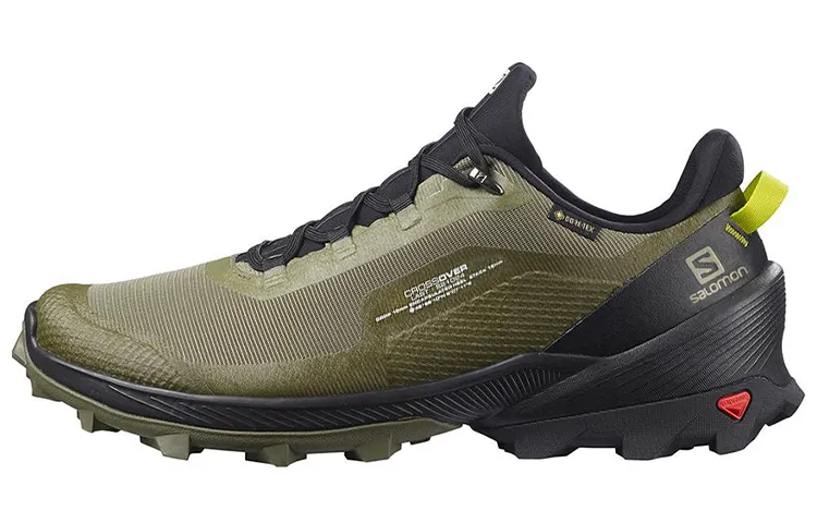 SALOMON Fabric Abrasion Resistant Low top Hiking Shoes Men's Olive Green