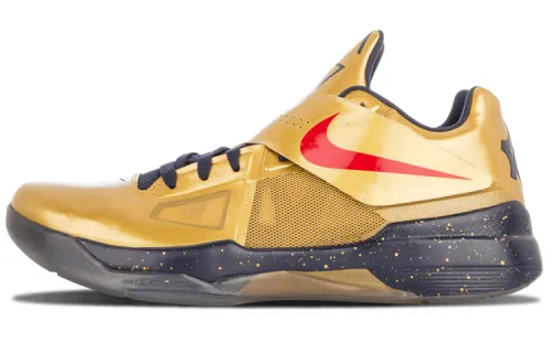 Nike KD 4 Gold Medal Durant 4 Practical Comfort Non-slip Lightweight Low-top Basketball Shoes Men's Gold