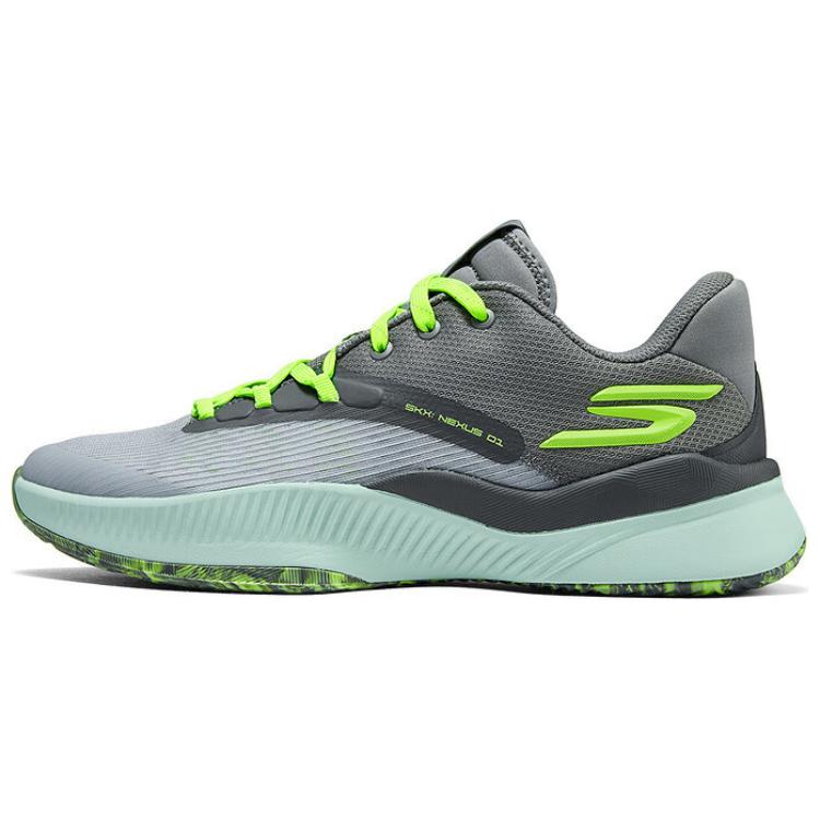 Skechers Abrasion Resistant Low top Basketball Shoes Men’s Gray Green