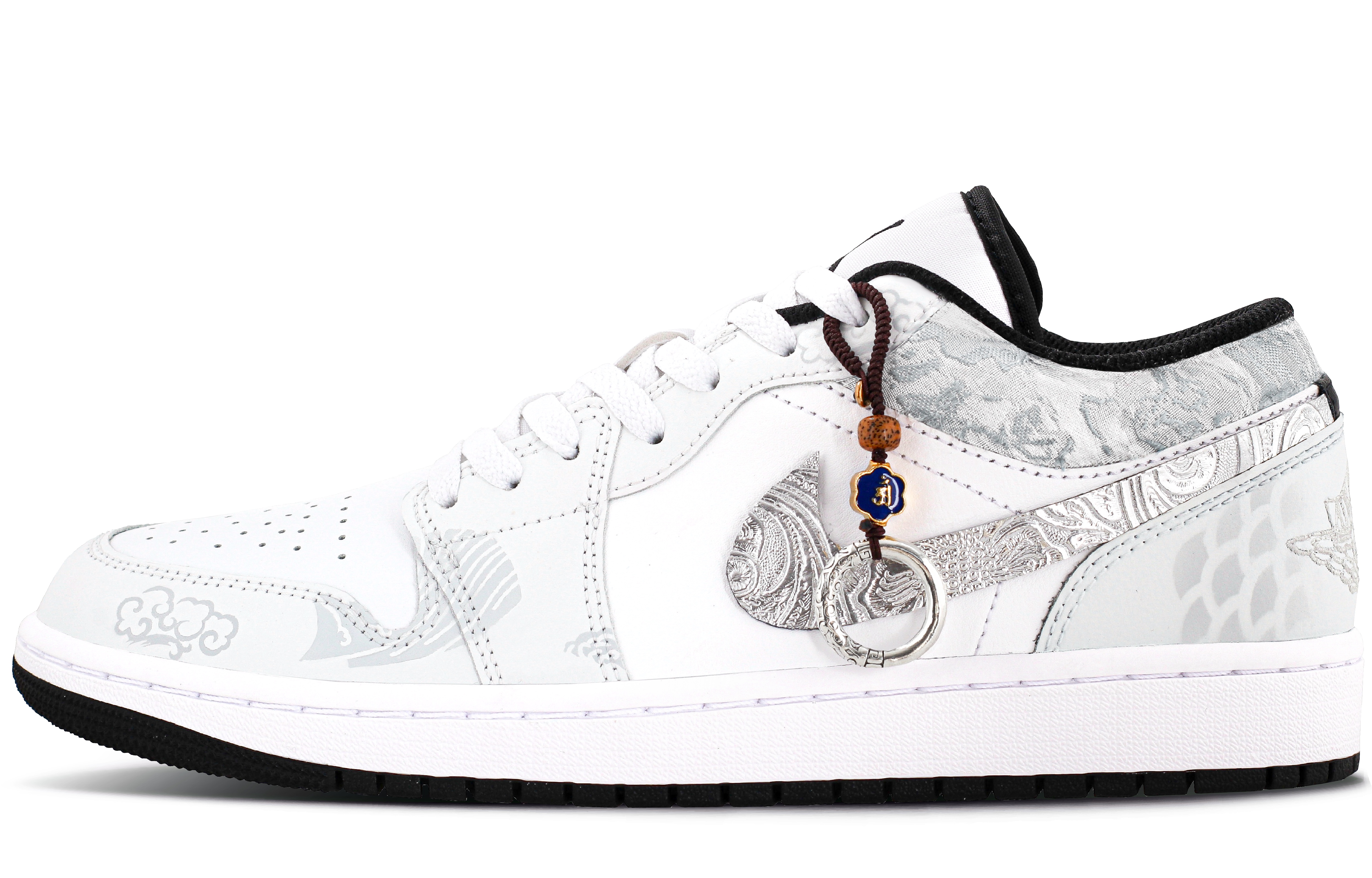 Jordan Air Jordan 1 Cushioning Slip Resistant Low top Vintage Basketball Shoes Men’s Silver Gray