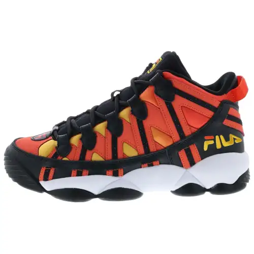 FILA Spaghetti Comfortable Mid top Basketball Shoes Men's Orange Black