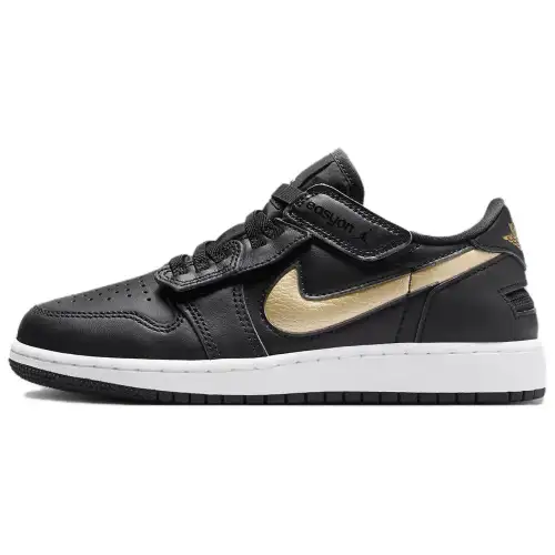 Jordan Air Jordan 1 Slip Resistant Abrasion Resistant Cushioning Low top Vintage Basketball Shoes Women's Black