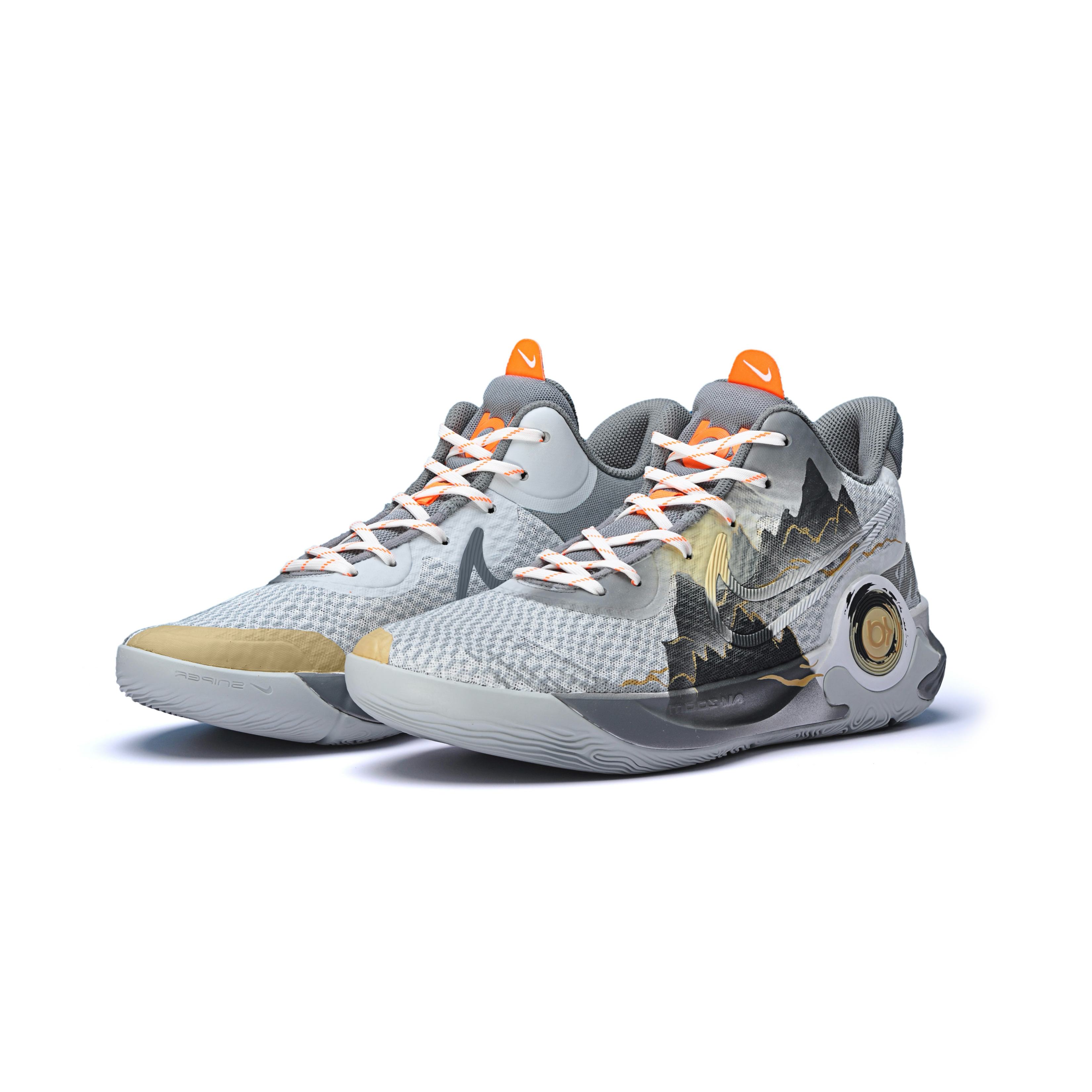 Nike KD Trey 5 IX Slip Resistant Abrasion Resistant Mid top Basketball Shoes Unisex Light Gray