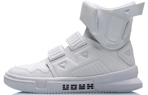 Li Ning CF Non slip Lightweight High top Vintage Basketball Shoes Women's White