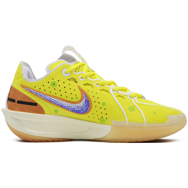 Nike G.T. Cut 3 Slip Resistant Abrasion Resistant Low top Basketball Shoes Unisex Yellow Pink