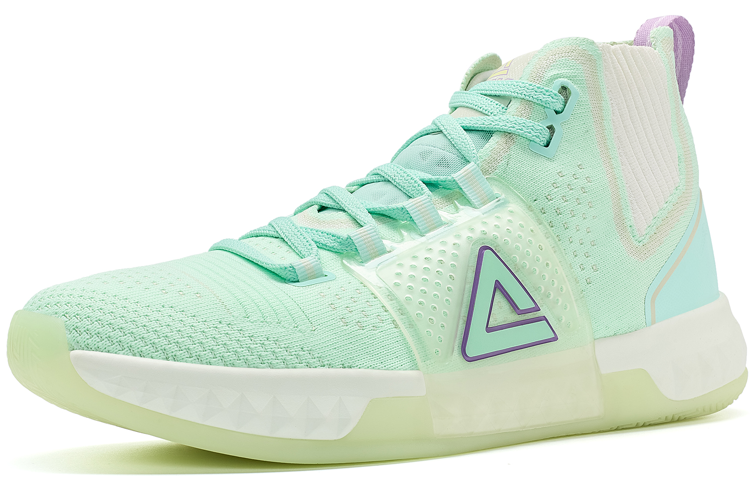 PEAK Spark 3 Cushioning Abrasion Resistant High top Basketball Shoes Men’s White Green