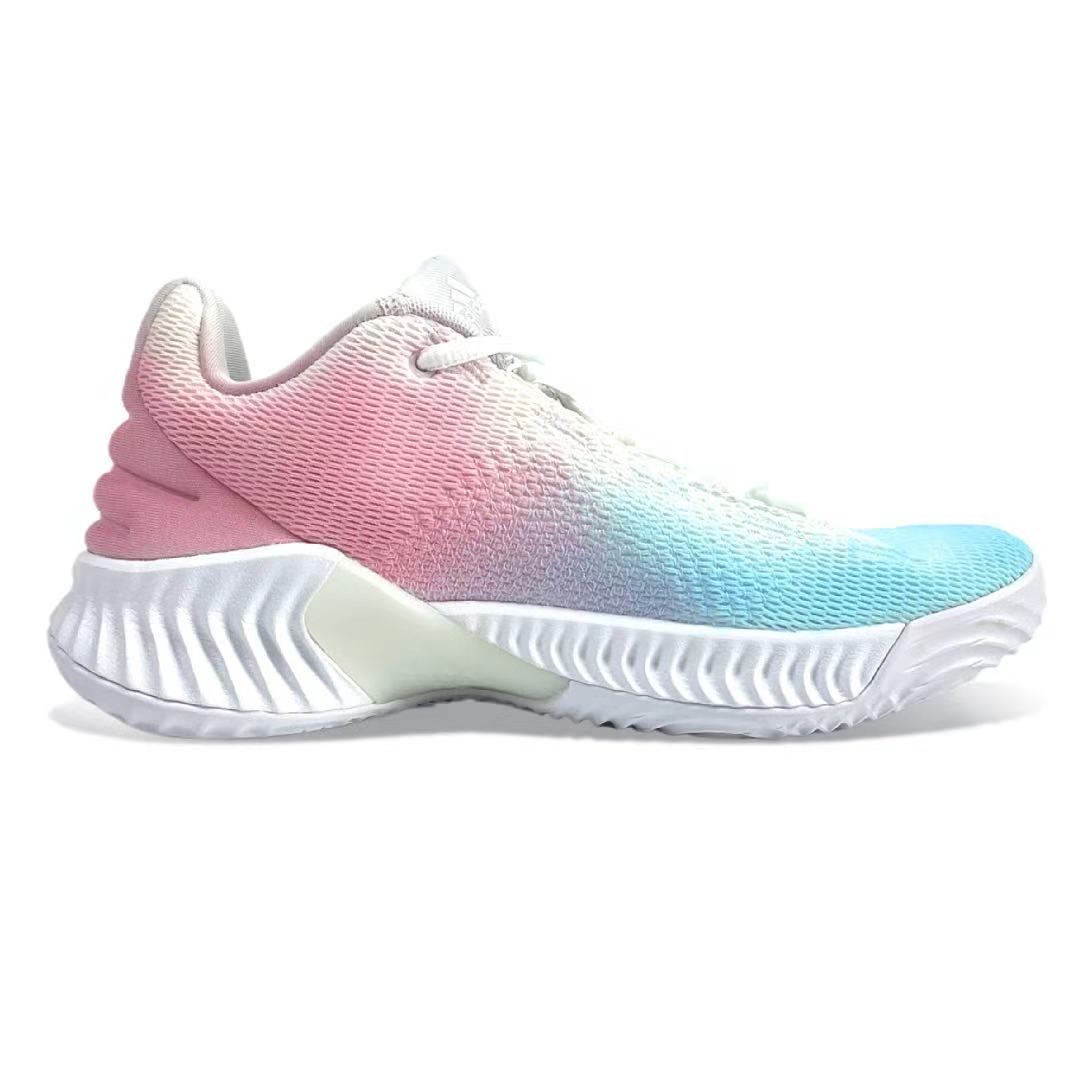 Adidas Pro Bounce 2018 Cushioning Slip Resistant Cushioning Slip Resistant Low top Basketball Shoes Men’s Blue Pink