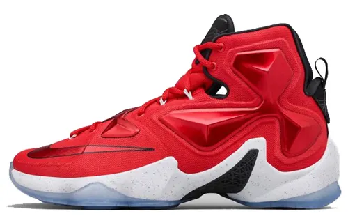 Nike Lebron 13 On Court Lace Up Non slip Lightweight High top Basketball Shoes Men's Away Red