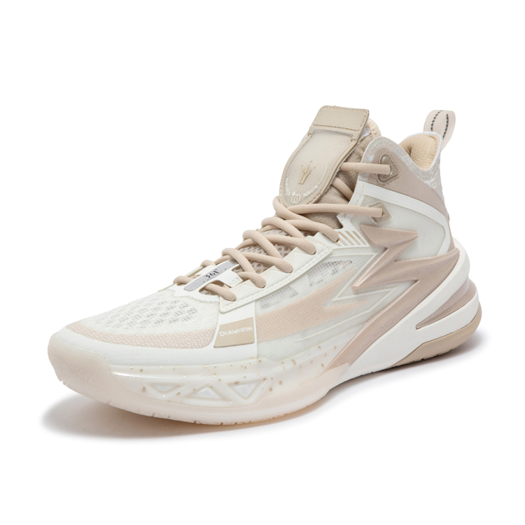 361° BIG3 5.0 Pro PE Cushioning Anti-Slip And Wear-Resistant Mid-Top Carbon Plate Basketball Shoes Men’s White Pink