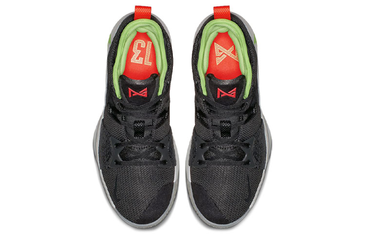 Мужские кроссовки Nike PG 2 Anthracite Hot Punch (темно-серый / зеленый / красный) — Тёмно-серый / зелёный / красный — фото 4
