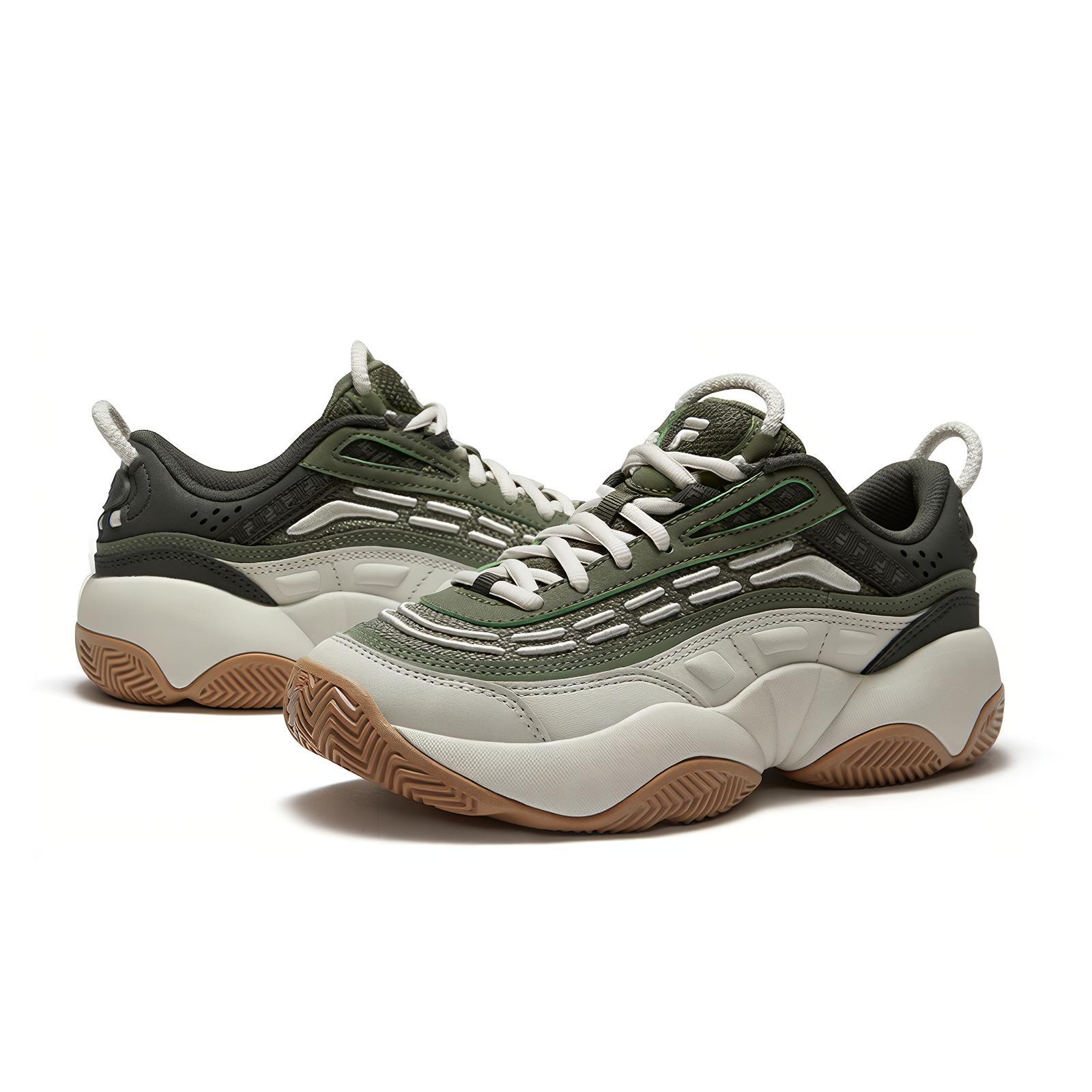 FILA FUSION FIRE Flame Shoes Balance Rebound Low top Vintage Basketball Shoes Women’s Olive Green