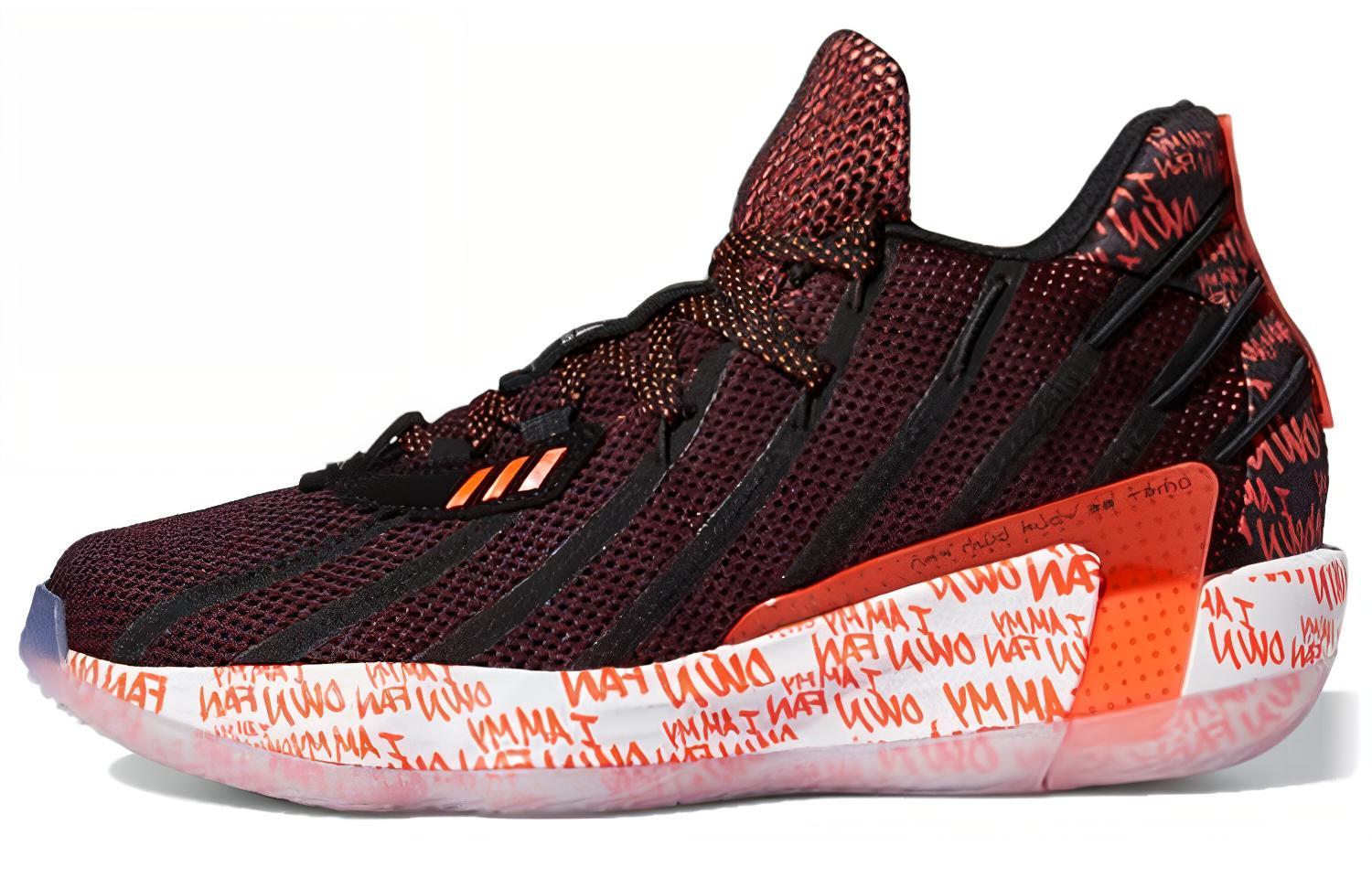 Мужские кроссовки adidas D lillard 7 GCA (черно-оранжевые) — Чёрный / оранжевый — фото 1