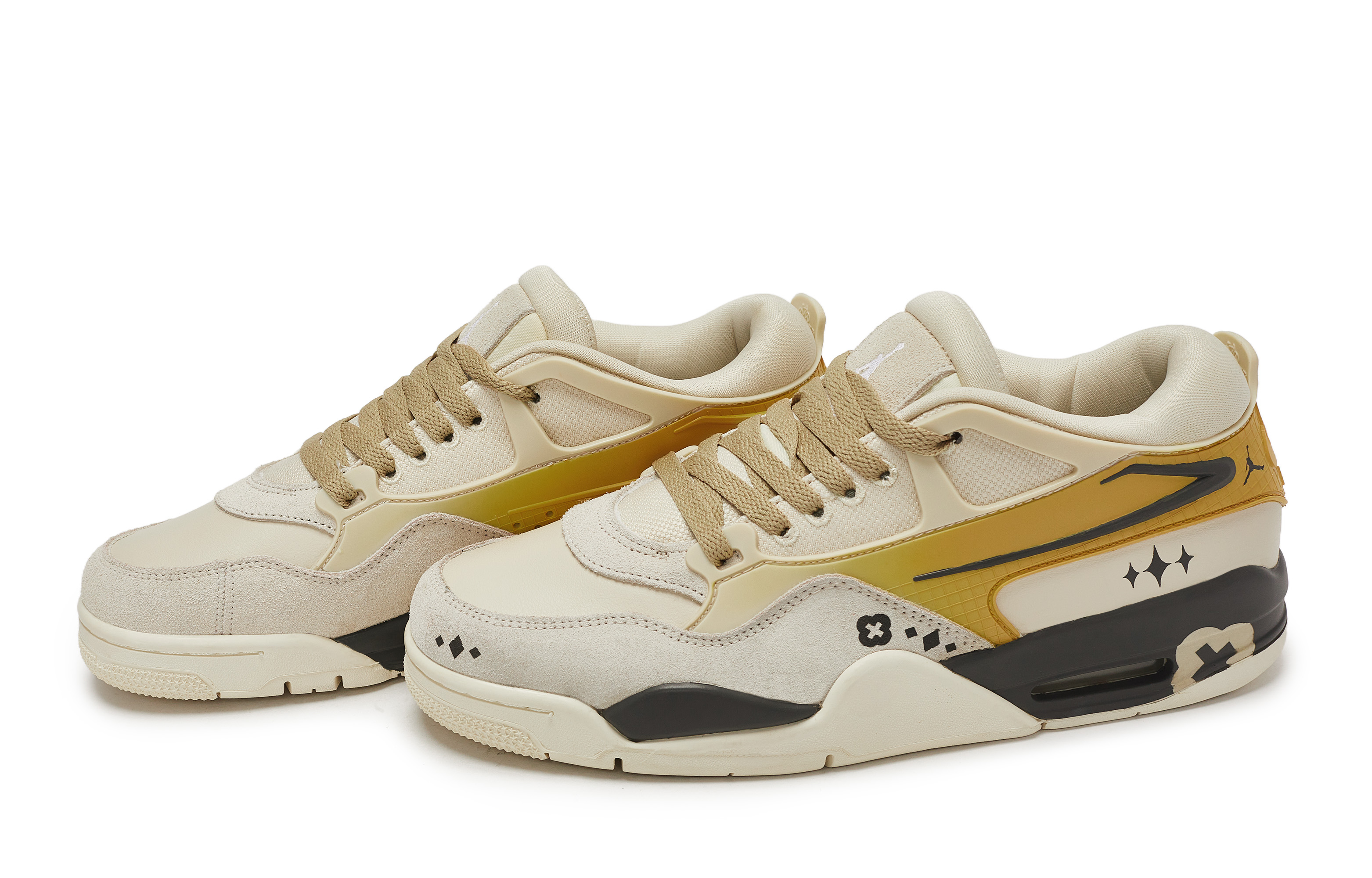 Jordan Air Jordan 4 811 Manufacturing, Butter Honey, Special Shoe Box Abrasion Resistant Low top