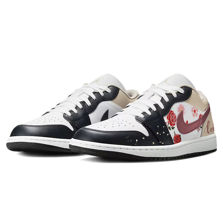 Jordan Air Jordan 1 Vintage Basketball Shoes Unisex Low Top White/Black