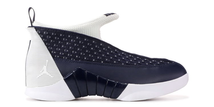 Мужские кроссовки Jordan Air Jordan 15 Retro Obsidian (сине-белые) — 黑曜石/白/金属银 — фото 2