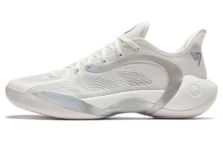 Anta 3 Point Rain 2 Wang Siyu PE Cushioning Slip Resistant Low top Basketball Shoes Men's Papyrus White