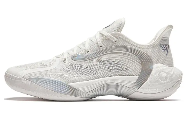 Anta 3 Point Rain 2 Wang Siyu PE Cushioning Slip Resistant Low top Basketball Shoes Men's Papyrus White