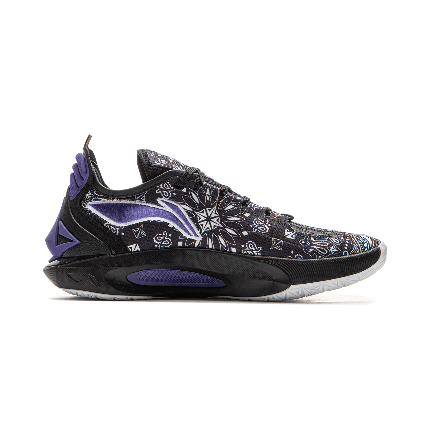 Li Ning JB3 Coverage Anti Rollover Low top Carbon Plate Basketball Shoes Men’s Black White