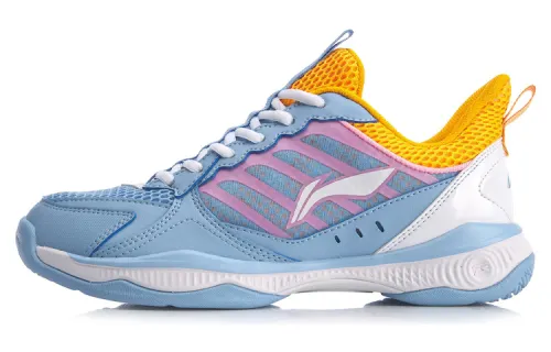 Li Ning Battle Halberd Badminton Shoes Women's Low Top Blue Pink