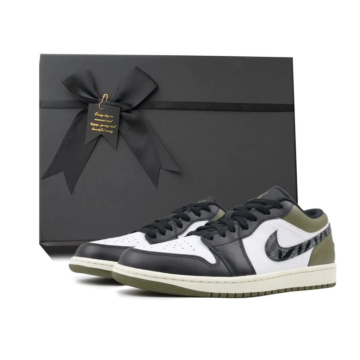 Jordan Air Jordan 1 Abrasion Resistant Low top Vintage Basketball Shoes Unisex Green