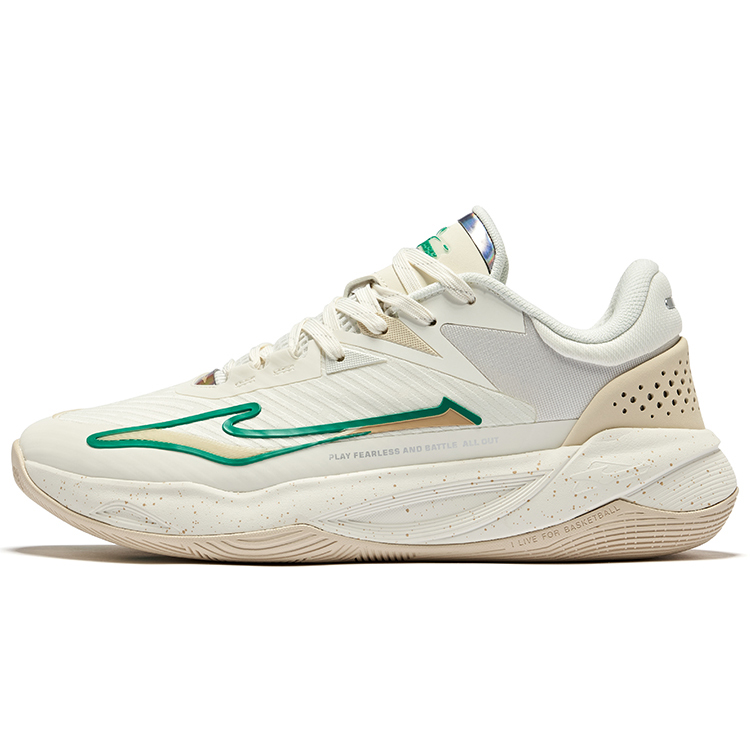 Erke Fearless 1.0 Breathable Anti Twist Grip Low top Basketball Shoes Men’s Microcrystal White Warm Linen