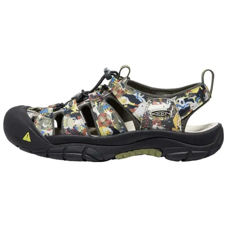 Keen Newport Retro River Trekking Shoes Men's Printed Pattern Green/Black