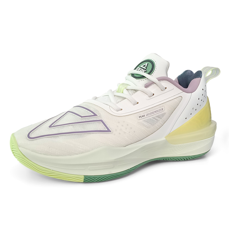PEAK Basketball Shoes Men’s Low Top Super Light White/Green