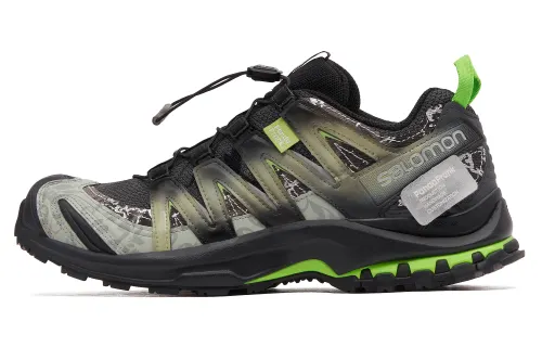 SALOMON Cushioning Slip Resistant Abrasion Resistant Outdoor Shoes Unisex Black Green