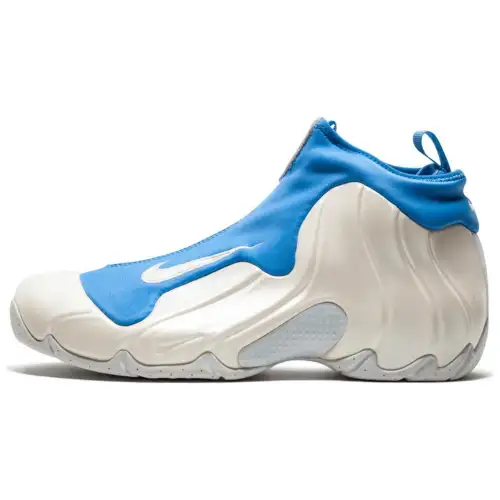 Nike Air Flightposite Comfortable Everyday Mid-top Retro Basketball Shoes Men's White Blue