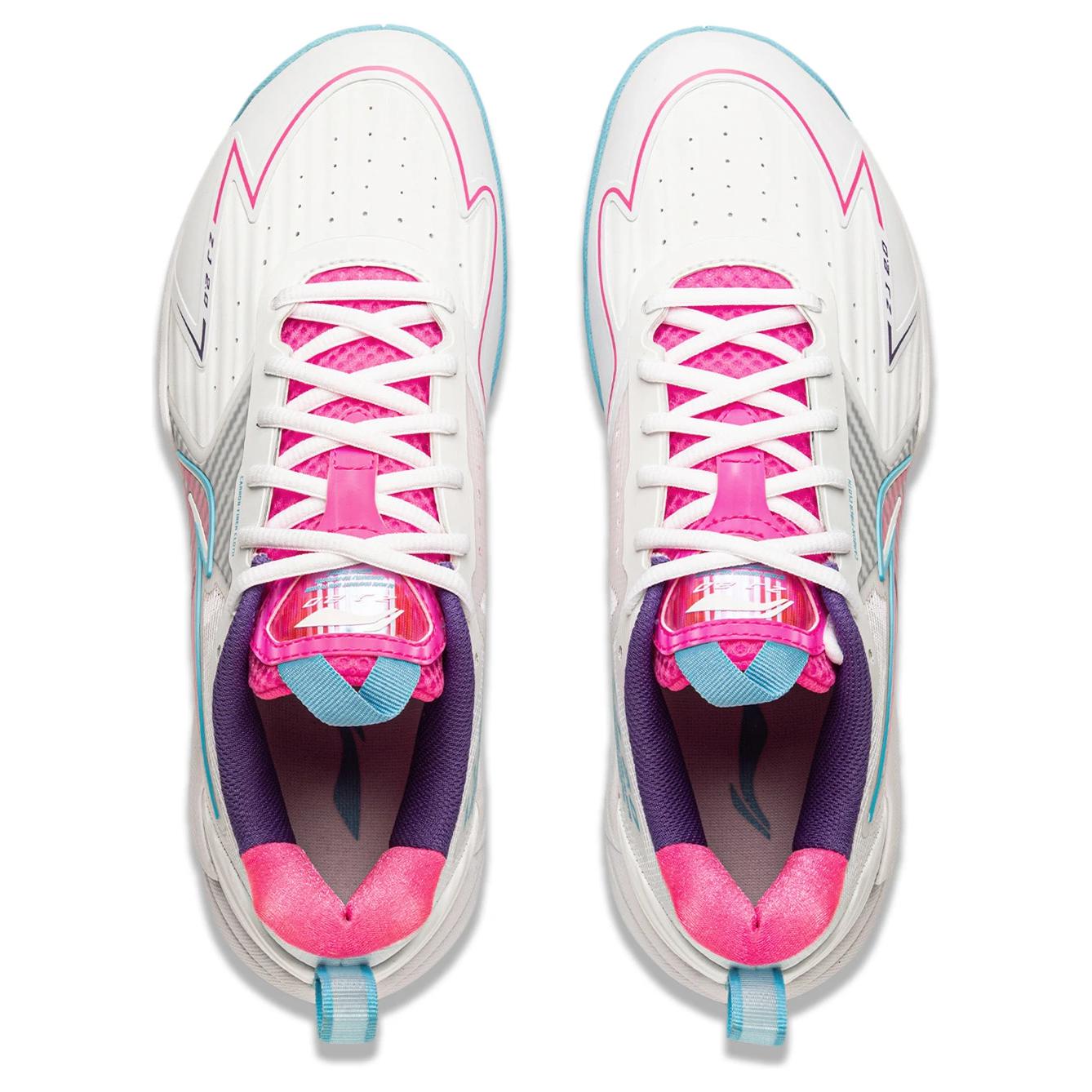 Li Ning Halberd 2 Comfortable And Trendy Slip Resistant Abrasion Resistant Low top Badminton Shoes Unisex White Blue