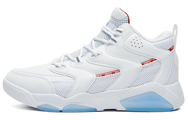 361° Mesh, Synthetic Leather Cushioning Slip Resistant Abrasion Resistant Mid top Basketball Shoes Women’s White Red