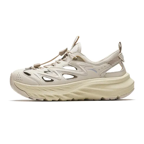 Anta Slip Resistant Breathable Support Abrasion Resistant Lightweight River Trekking Shoes Women's Beige