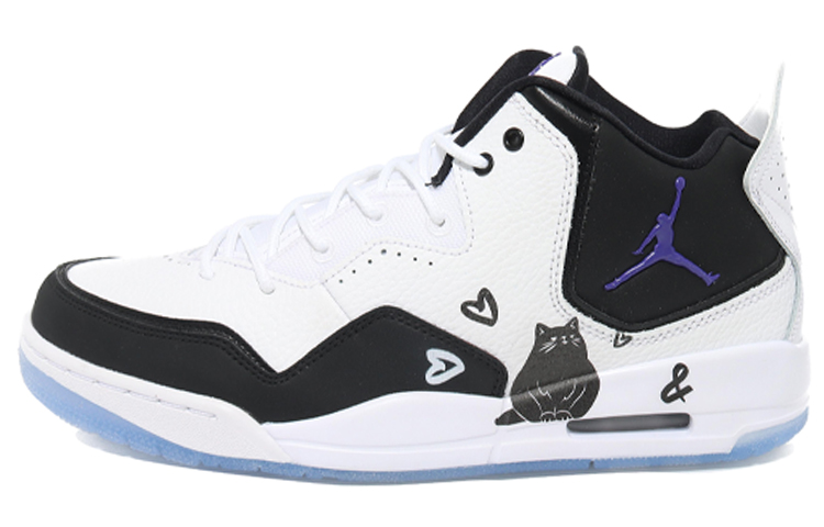 Jordan Courtside 23 Cushioning Mid top Vintage Basketball Shoes Men's Black White