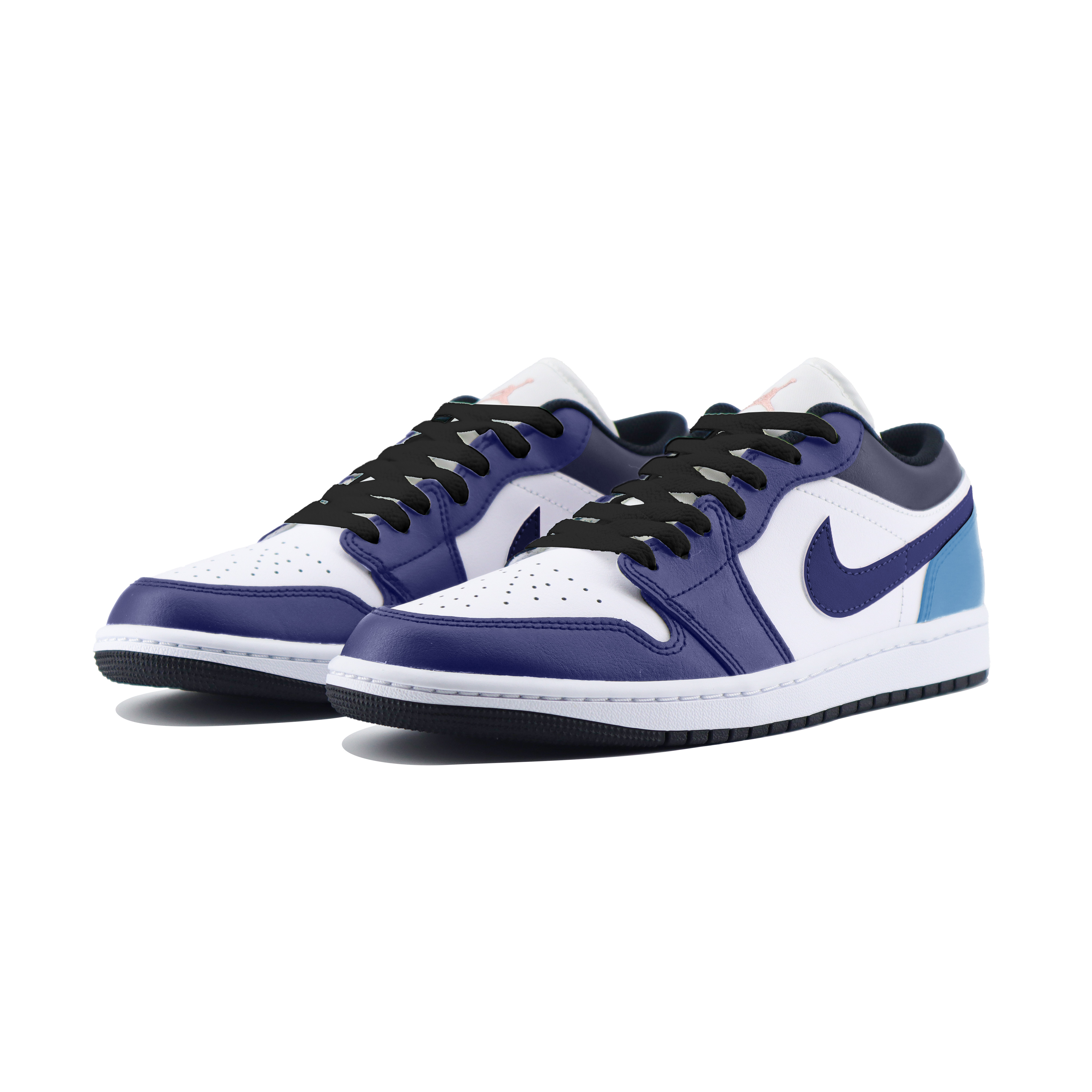 Jordan Air Jordan 1 Low Abrasion Resistant Abrasion Resistant Low top Vintage Basketball Shoes Unisex White Blue