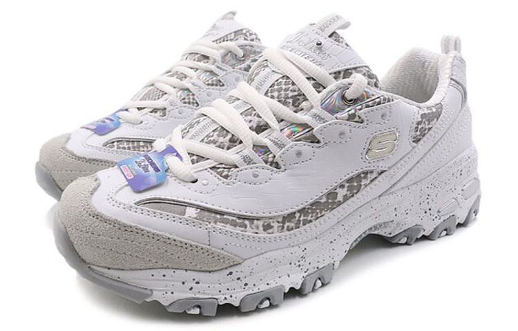 Женские кроссовки Skechers D'LITES 1.0 (бело-серые) — фото 2