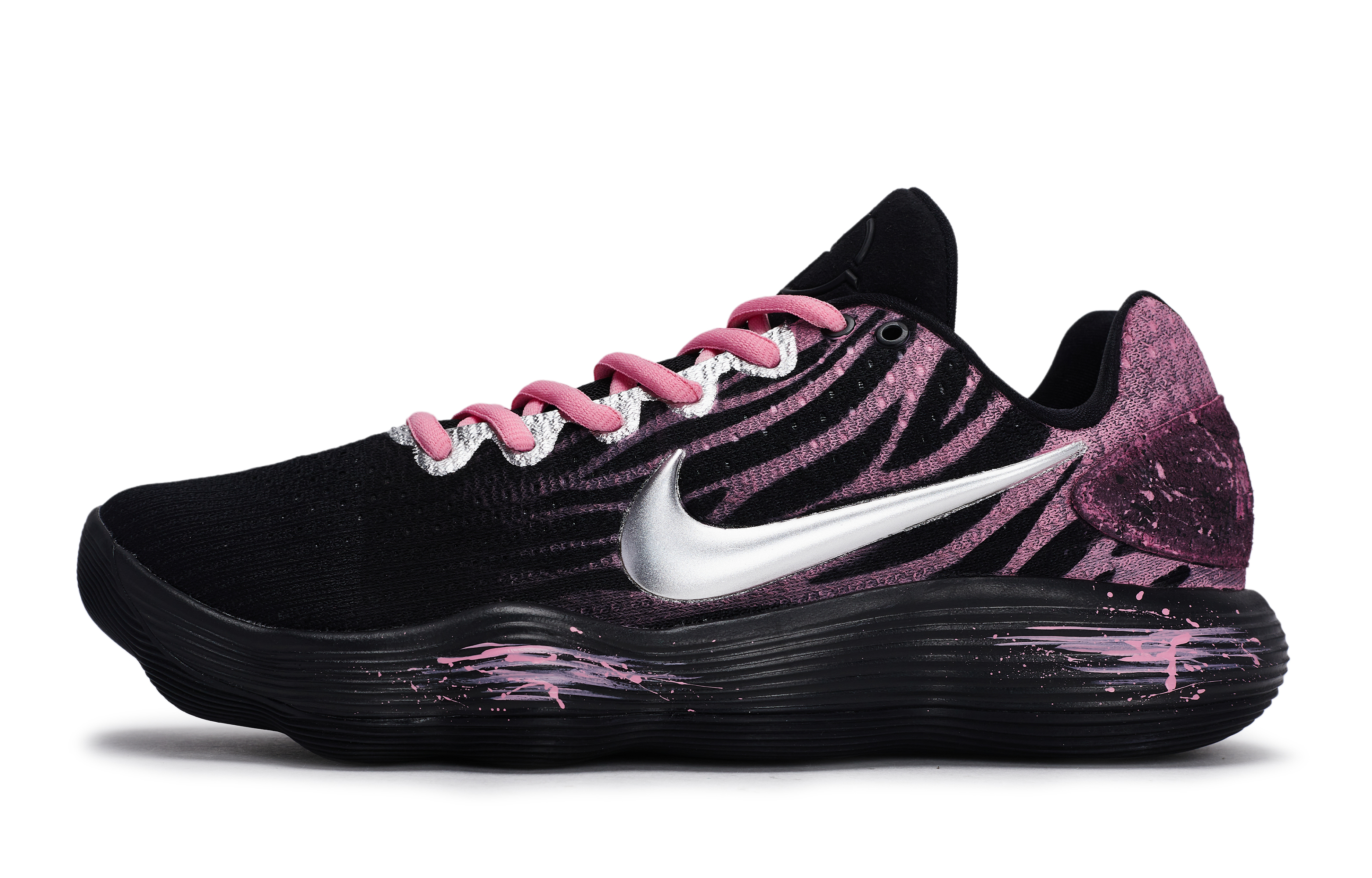 Nike Hyperdunk 2017 Mist Hunter Abrasion Resistant Low top Basketball Shoes Unisex Black Pink