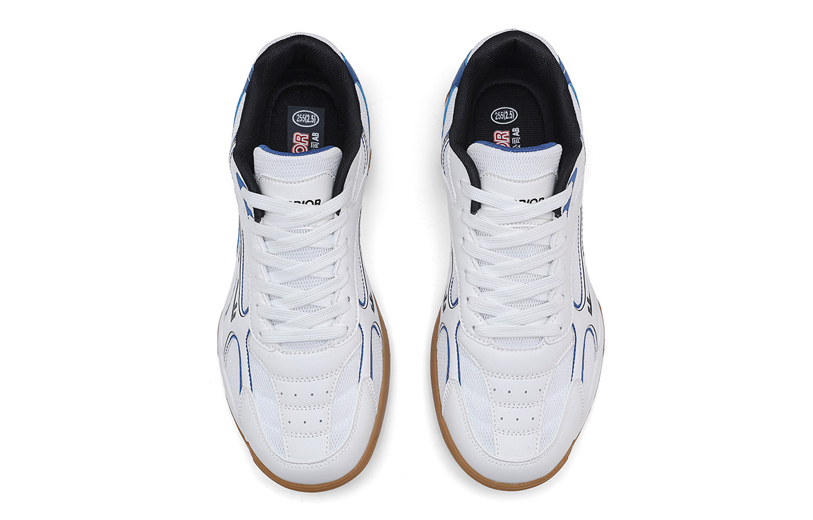 Warrior Abrasion Resistant Breathable Slip Resistant Low top Badminton Shoes Men’s White Black Blue