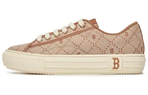 MLB Playball Slip Resistant Abrasion Resistant Low top Canvas Shoes Unisex Brown Beige